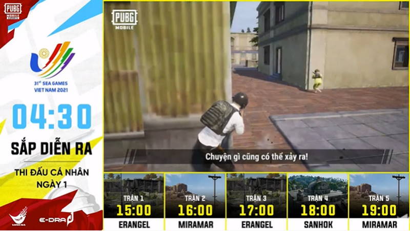 Ván 1 thể thức cá nhân PUBG Mobile Sea Games 31 ngày đầu tiên Ván 1 thể thức cá nhân PUBG Mobile Sea Games 31 ngày đầu tiên